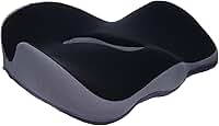 Almofada de Assento Ortopédica em Espuma de Memória - Design Ergonômico Curva W para Alívio de Dores na Lombar - Suporte para Cadeira de Escritório, Carro e Home Office - Capa Respirável, Preto