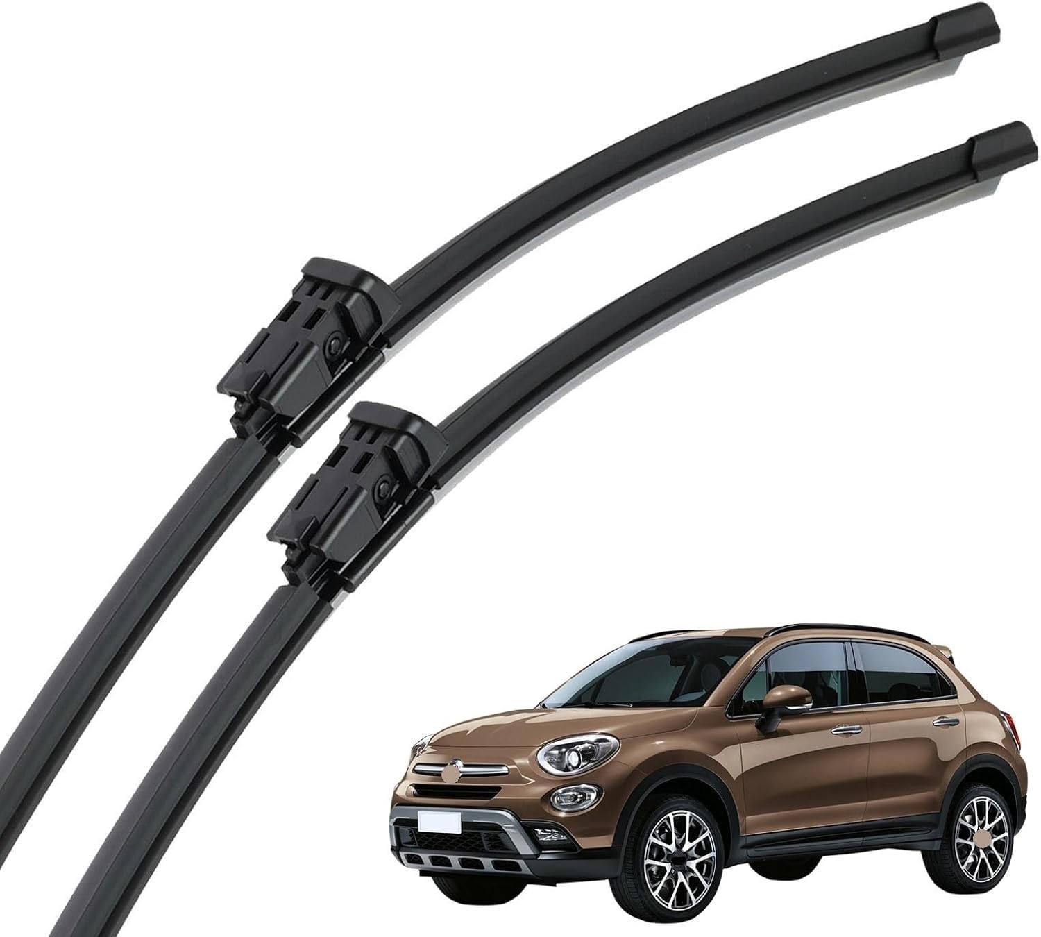 RESKIU Car Front Windshield Wiper Blade Set Replacement for Fiat 500X 2014-2023, All Season Windscreen Wipers Quiet Easy Installation