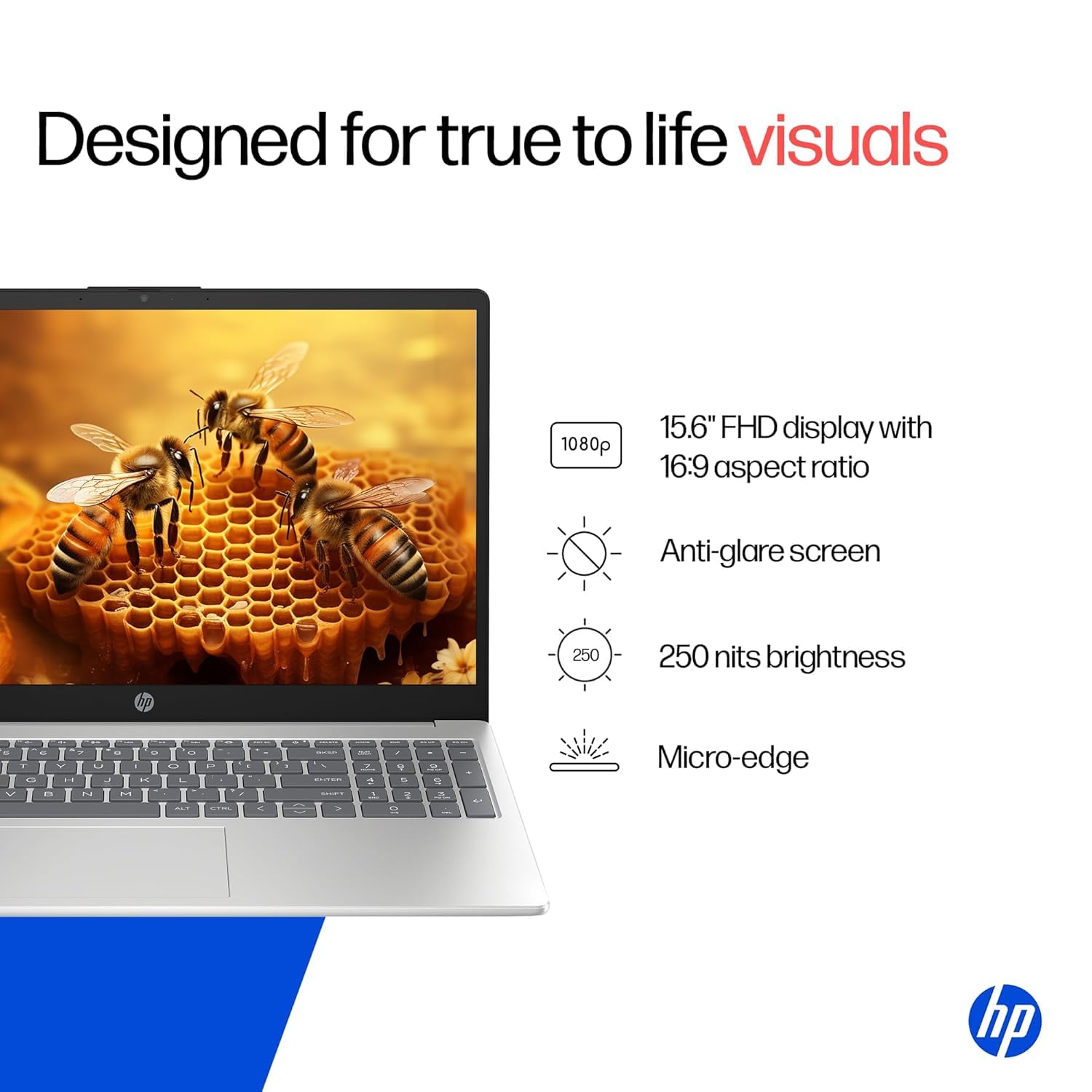 HP 15 Smartchoice, AMD Ryzen 3 7320U (8GB LPDDR5, 512GB SSD) FHD, Anti-Glare, Micro-Edge, 15.6''/39.6cm, Win11, M365 Basic(1yr)* Office24, Silver, 1.59kg, fc0500AU, FHD Camera w/Privacy Shutter Laptop — Amazon image 5