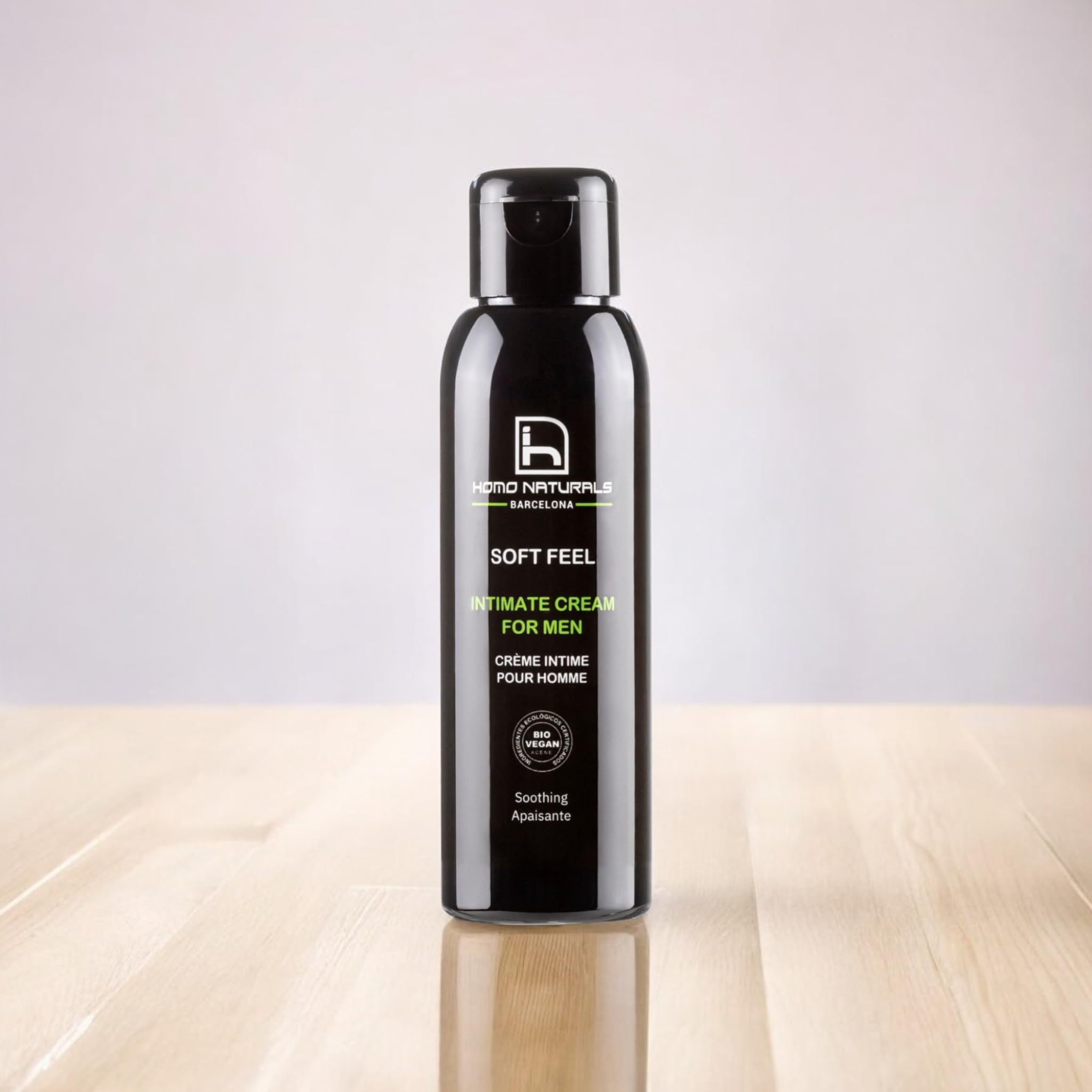Homo Naturals Soft Feel - Crema Íntima Hombre - Hidratación y Protección Diaria Zona Íntima Masculina - Con Aloe Vera, Caléndula y Hamamelis - Cuidado Íntimo para Hombres Vegano y Ecológico - 100 ml