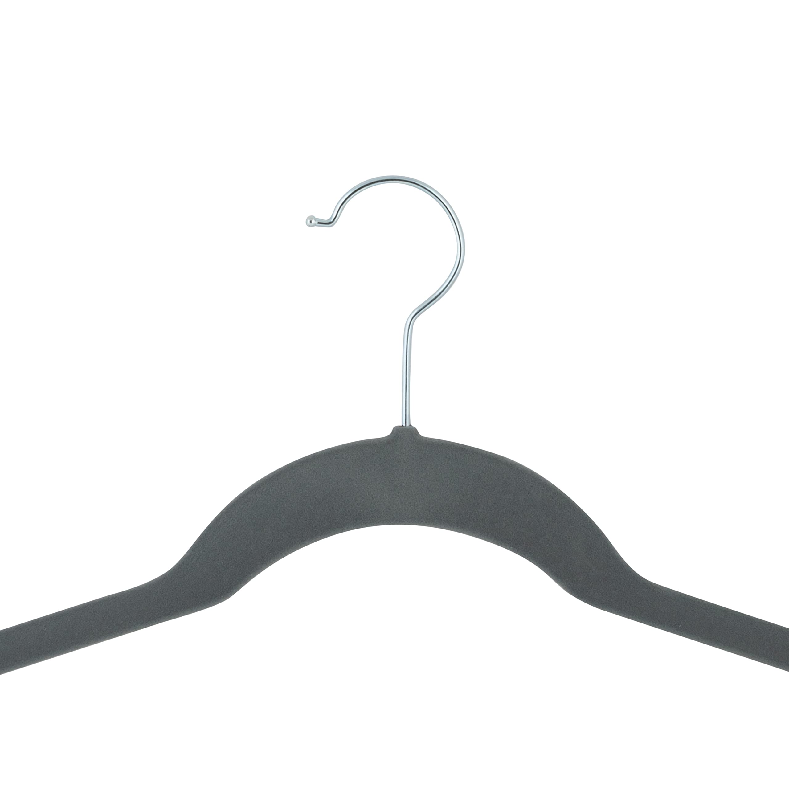 Simplify Perchas de terciopelo extra anchas de 21 pulgadas, paquete de 24, diseño delgado, resistentes, soportan 10 libras, organización del armario, camisa y ropa, color gris