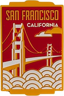 Vagabond Heart San Francisco Fridge Magnet - San Francisco California Refrigerator Magnet - Bay Area PVC Souvenir Magnet - 3D Retro/Vintage Kitchen Travel Gift - Golden Gate Bridge