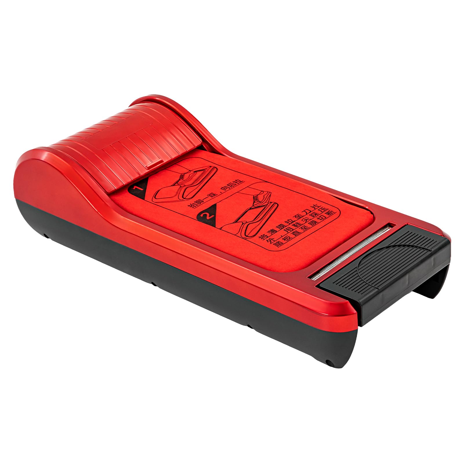 Automatic Shoe Cover Dispenser with 1 Shoe Film Portable Shoe Film Cover Machine Shoe Covers Disposable Dispenser Shoe Wrapping Machine Shoe Film Machine for Home Shop Office Lab (Red)