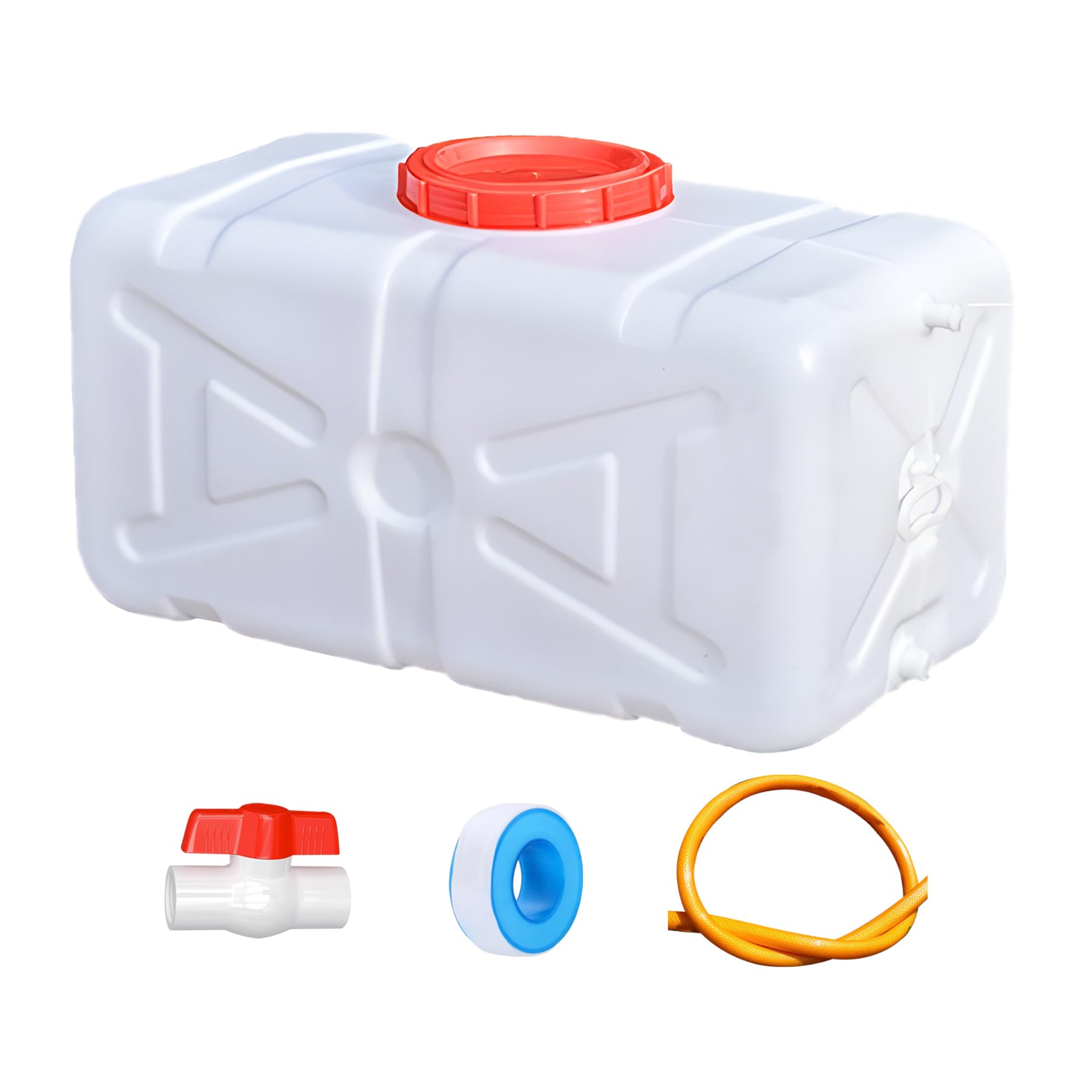 CZXMD Large Water Tank with Tap,White Portable Water Container,Plastic,Drinking,Food Grade,HDPE,for Camping,Caravan,Campervan,Emergency and Garden(Size:200L)