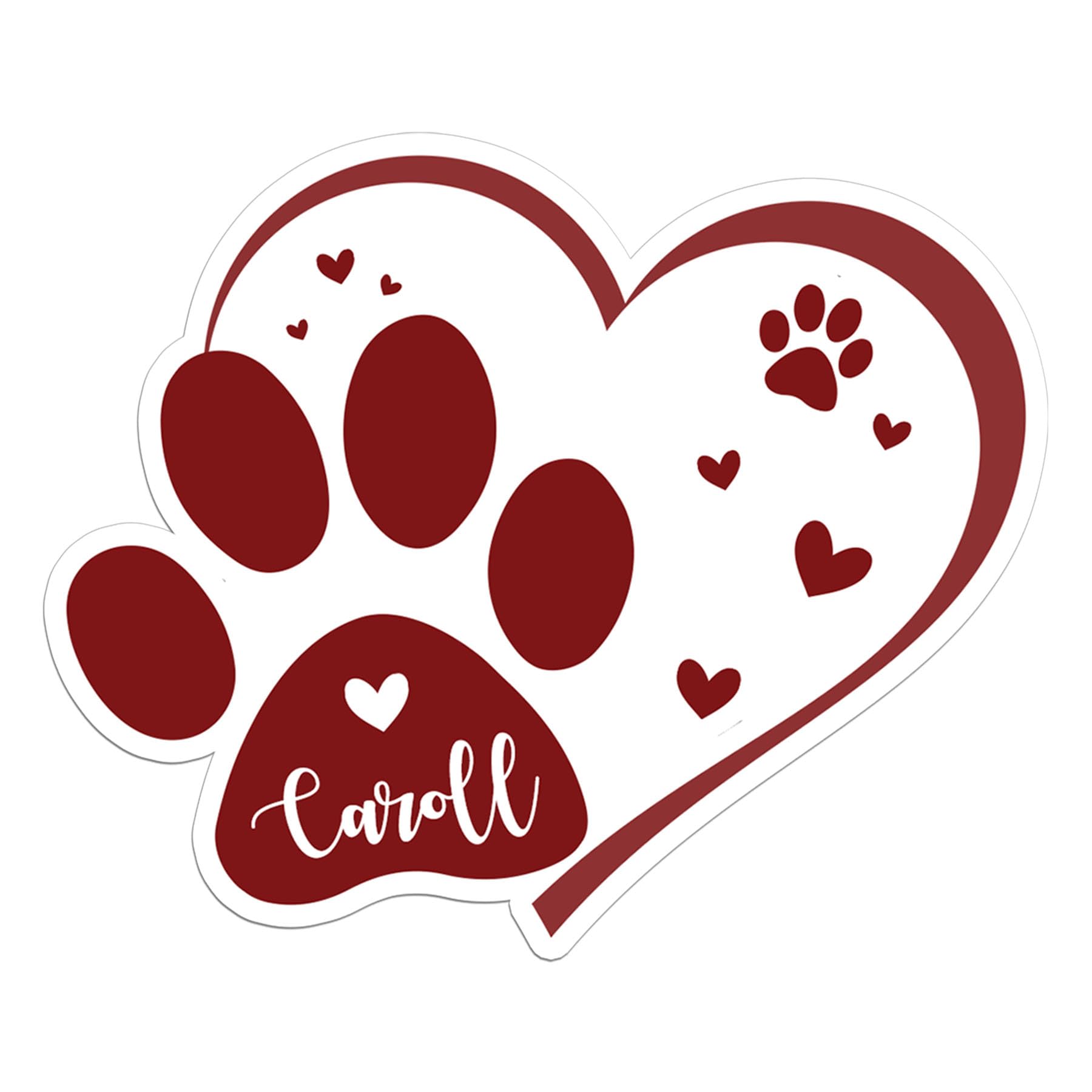 Custom Pet Name Sticker for Dog Cat Lover – Personalized Paw Print Quote Decal – Waterproof Vinyl Animal Portrait Sticker for Laptop Water Bottle Car