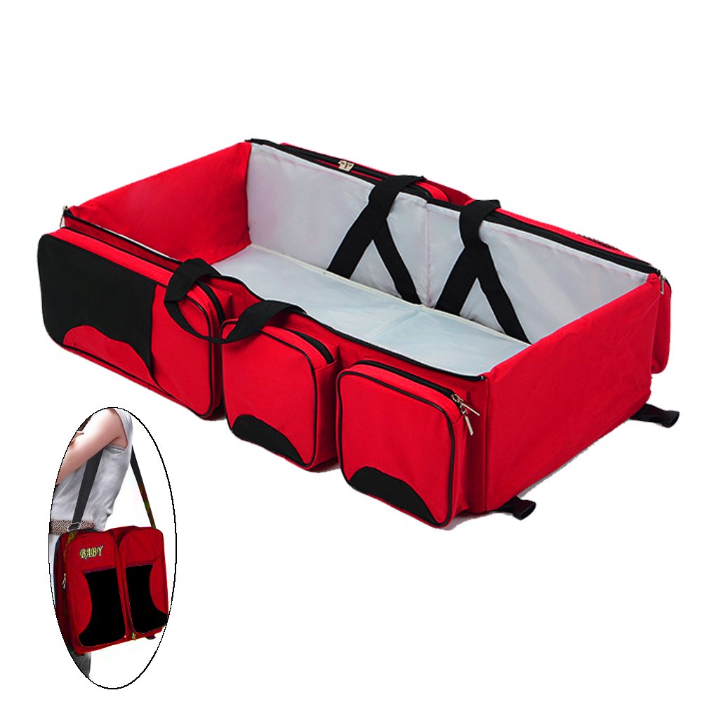 Diaper Bag Travel Bassinet Change Station [3 in 1] Multi-Purpose Baby Diaper Tote Bed Nappy Infant Carrycot Crib Cot Nursery Portable Change Nursery Portable Bed for Baby Boy & Girl
