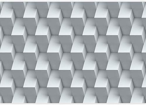 Miniatura 2 de SIGNFORD Adhesivo de pared extraíblemural de pared geométrico, cubo blanco, patrón de polígono, formas abstractas, arte digital, minimalista,