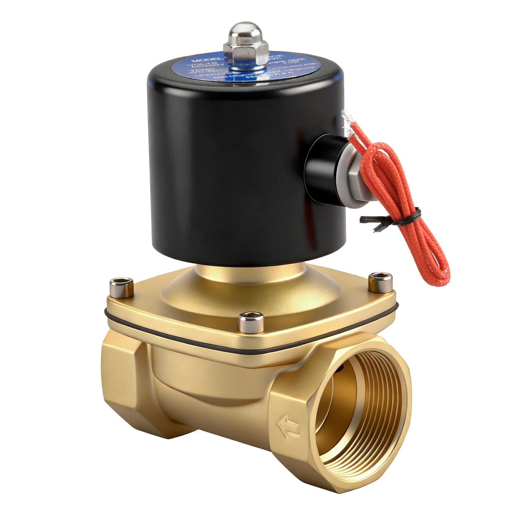 Heschen Women's Brass Electric Solenoid Valve, 2W-400-40, 1-1/2 Inch, Ac220v, Direct Action Water Normally Closed Replacement Valve