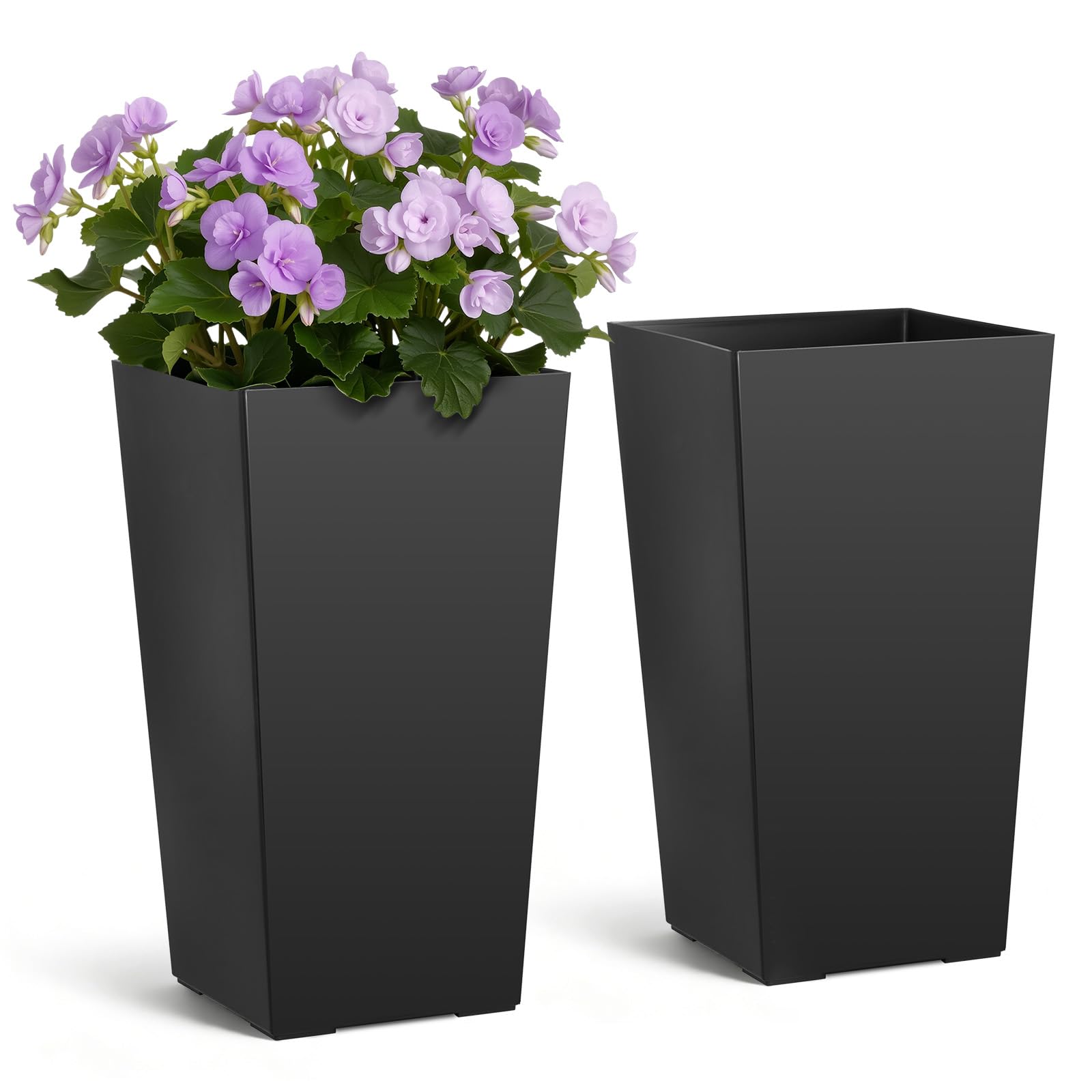 VEVOR 22 inch Black Tall Planters Set of 2