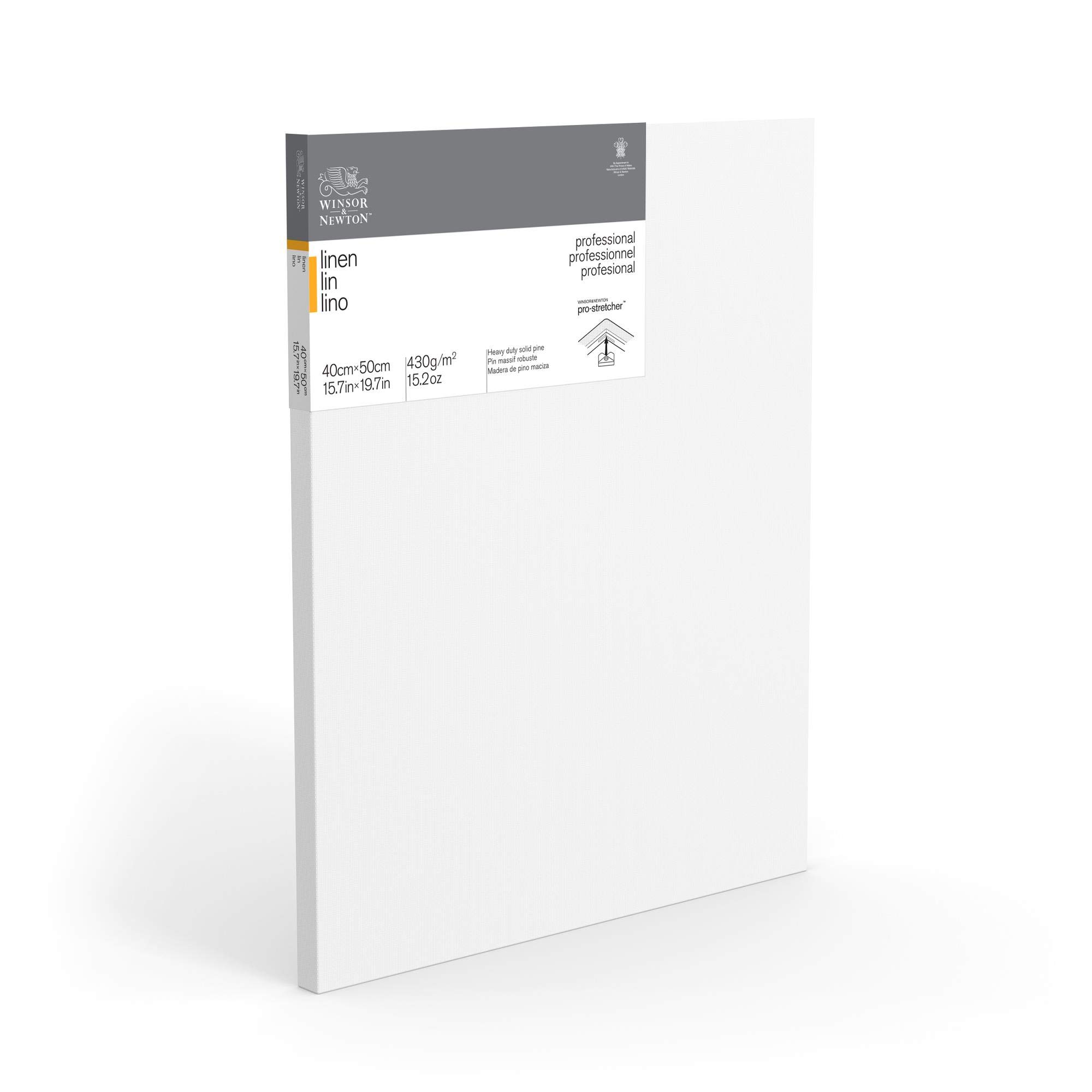 Winsor & Newton 6204001 Professional Stretcher Frame Made of Linen 465 g/m², 3-Way Primed, Medium Granulation, Ideal for Oil and Acrylic Paints, 100 x 100 cm - Leinen Keilrahmen - 40 x 50cm