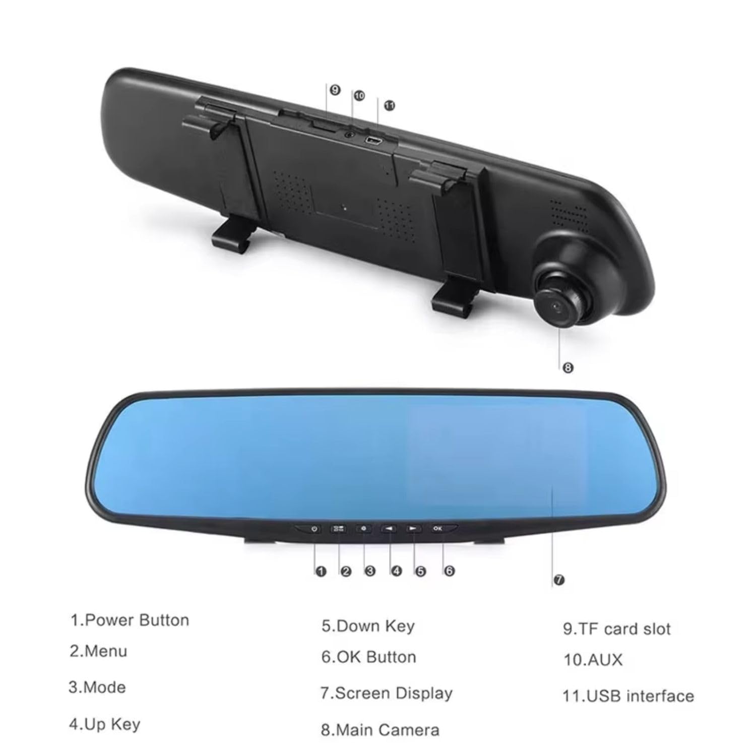 3In1 2K Front/Rear/Mirror Car DVR Dash Cam Rear View Reverse G 3In1 2K Front/Rear/Mirror Car DVR Dash Cam Rear View Reverse G