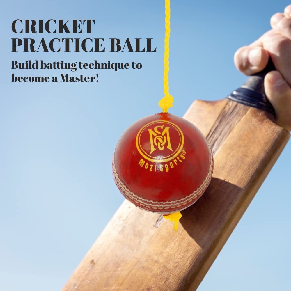 Balles de Cricket à Cordes – Développer la Coordination œil-Main en Cuir à Suspendre pour la Pratique