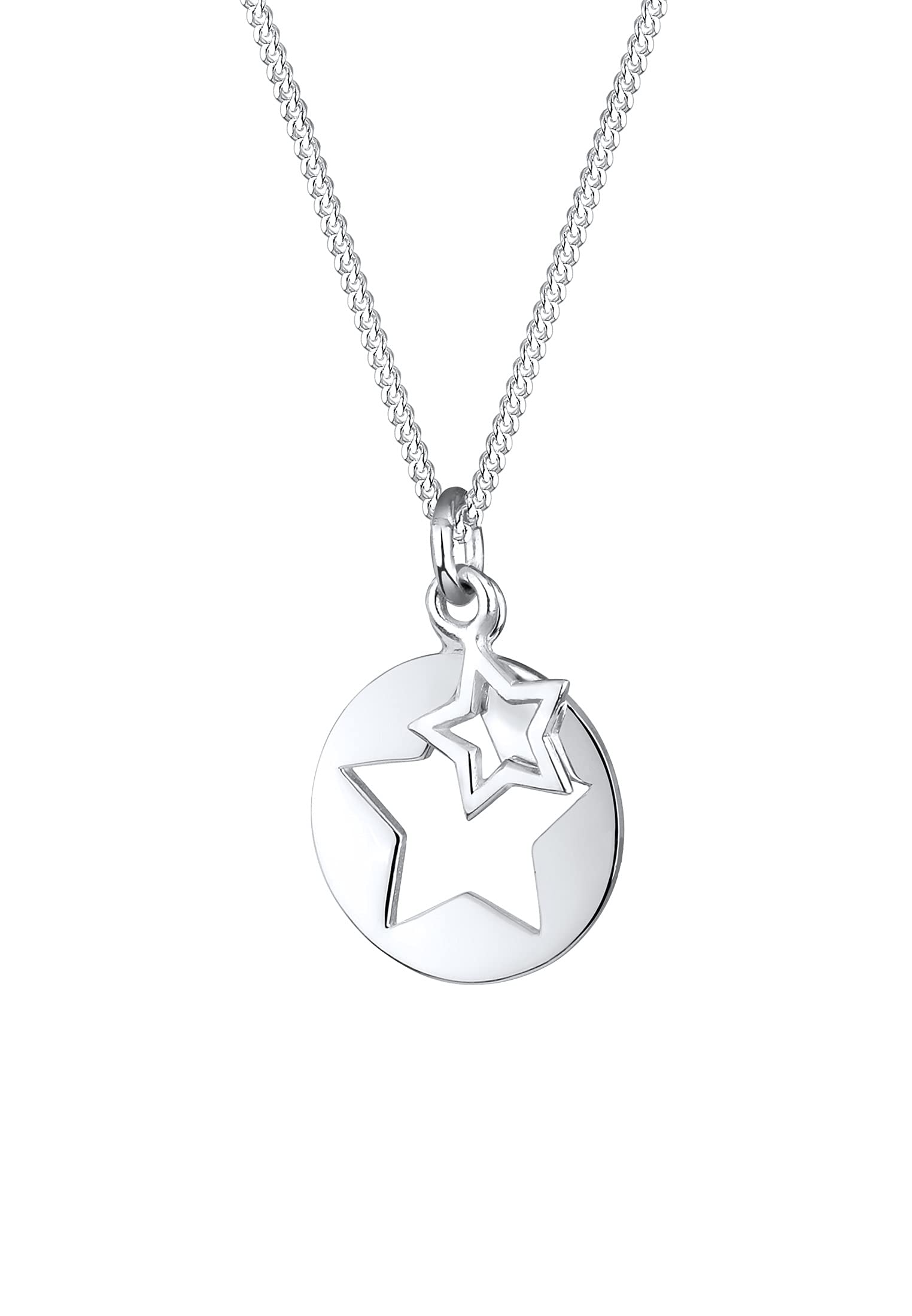 Elli Women's 925 Sterling Silver Xilion Cut Necklace of Length 45 cm