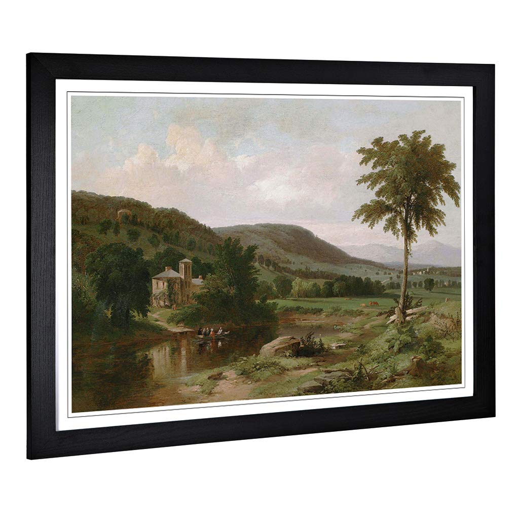 Big Box Art Framed Print of Thomas Cole Summer Idyll Design | Wall Art Picture | Home Decor for Kitchen, Living, Dining Room, Bedroom, Hallway, Office, Black, A2 / 24.5x18 Inch / 62x45cm