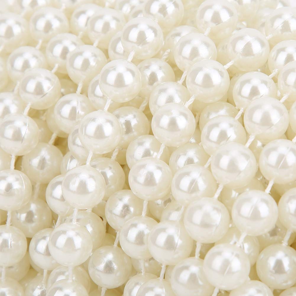 Wakects Guirlande de Perles Blanches, 20 M, 10 mm, ABS, pour Mariage et Travaux Manuels, Beige