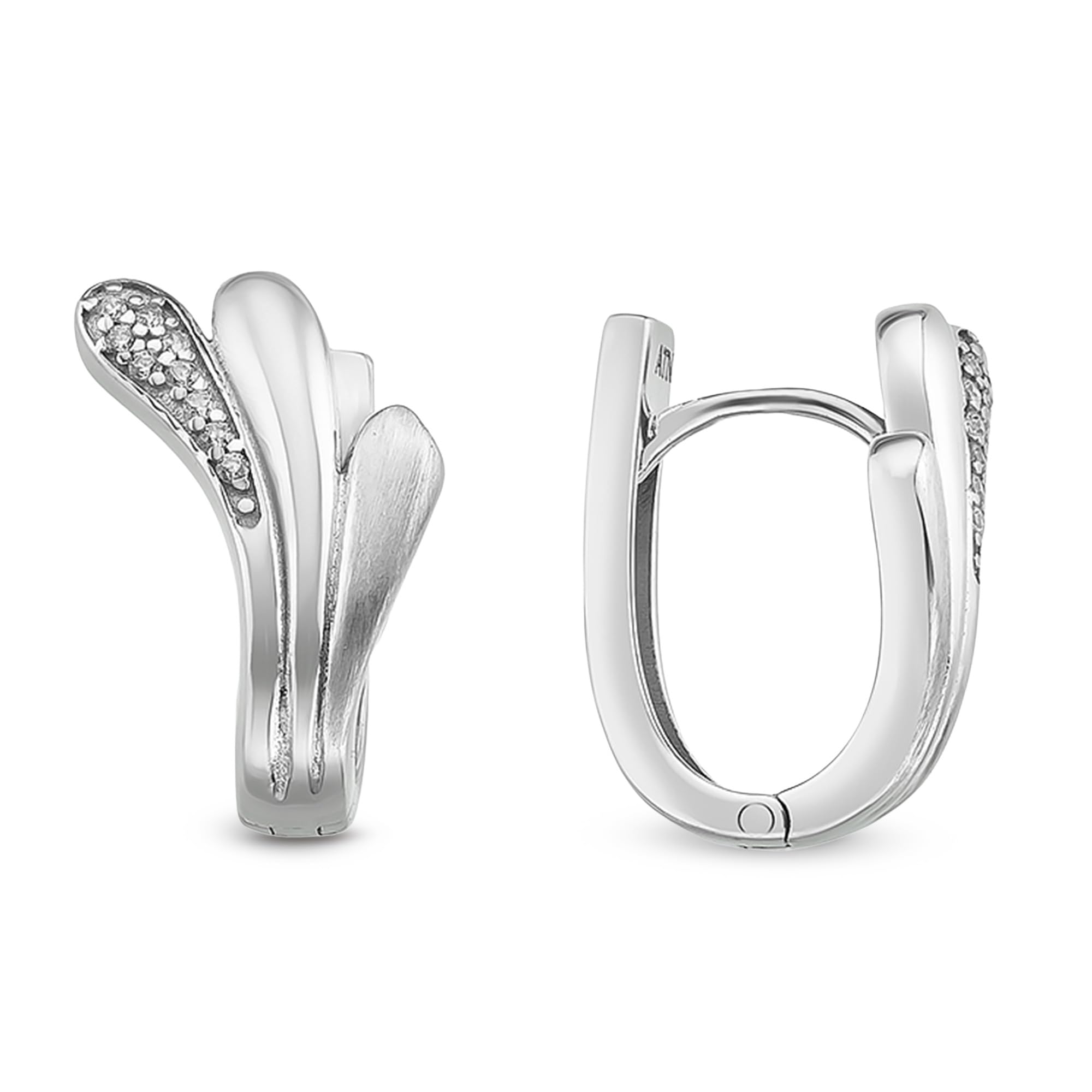 CASSINI Orecchini a cerchio in argento sterling 925 rodiato, ipoallergenico, senza nichel, da donna, eleganti per tutti i giorni, eleganti e senza tempo, per ogni occasione, 3CZV