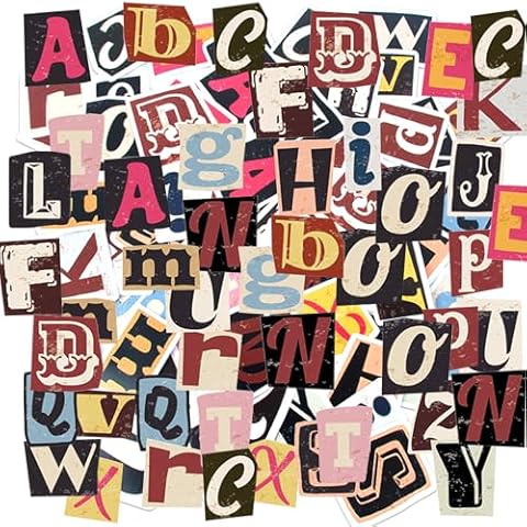 GWAWG Vintage Letter Stickers for DIY Crafts Cover