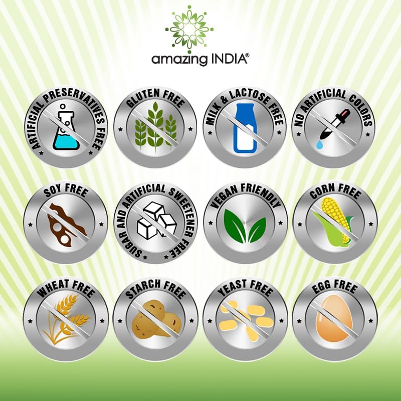 Miniatura 4 de Amazing India Arjuna (hecho con arjuna natural), suplemento de 500 mg  Cápsulas vegetarianas  Sin OMG  Sin gluten  Fabricado en Estados Unidos