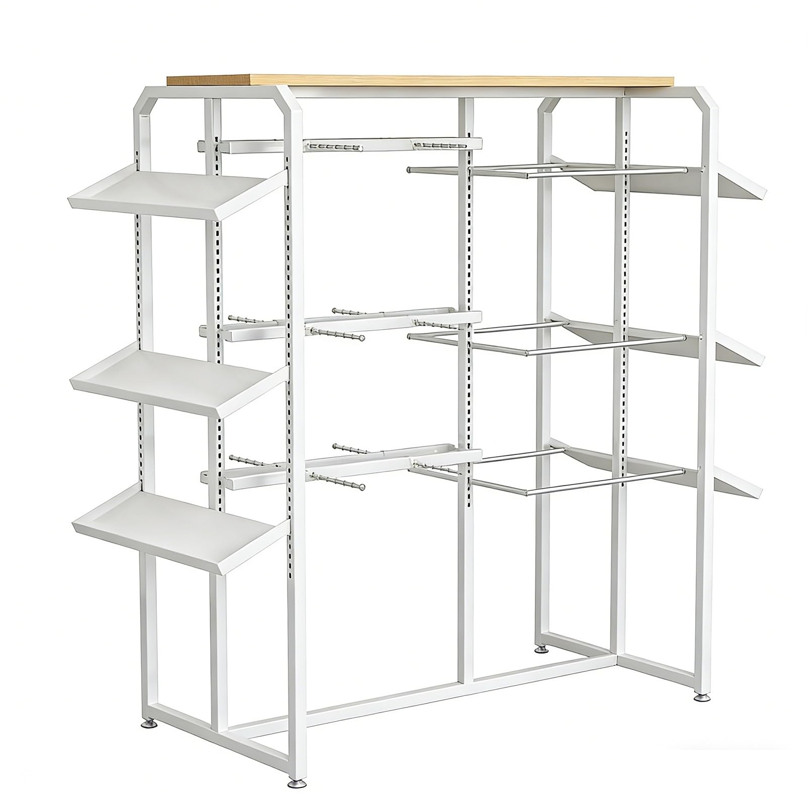 JYBNBBE Underwear Display Stand, Lingerie Shelves, Clothing Garment Rack with Shelf for Retail Store,White-d-100x45x135cm