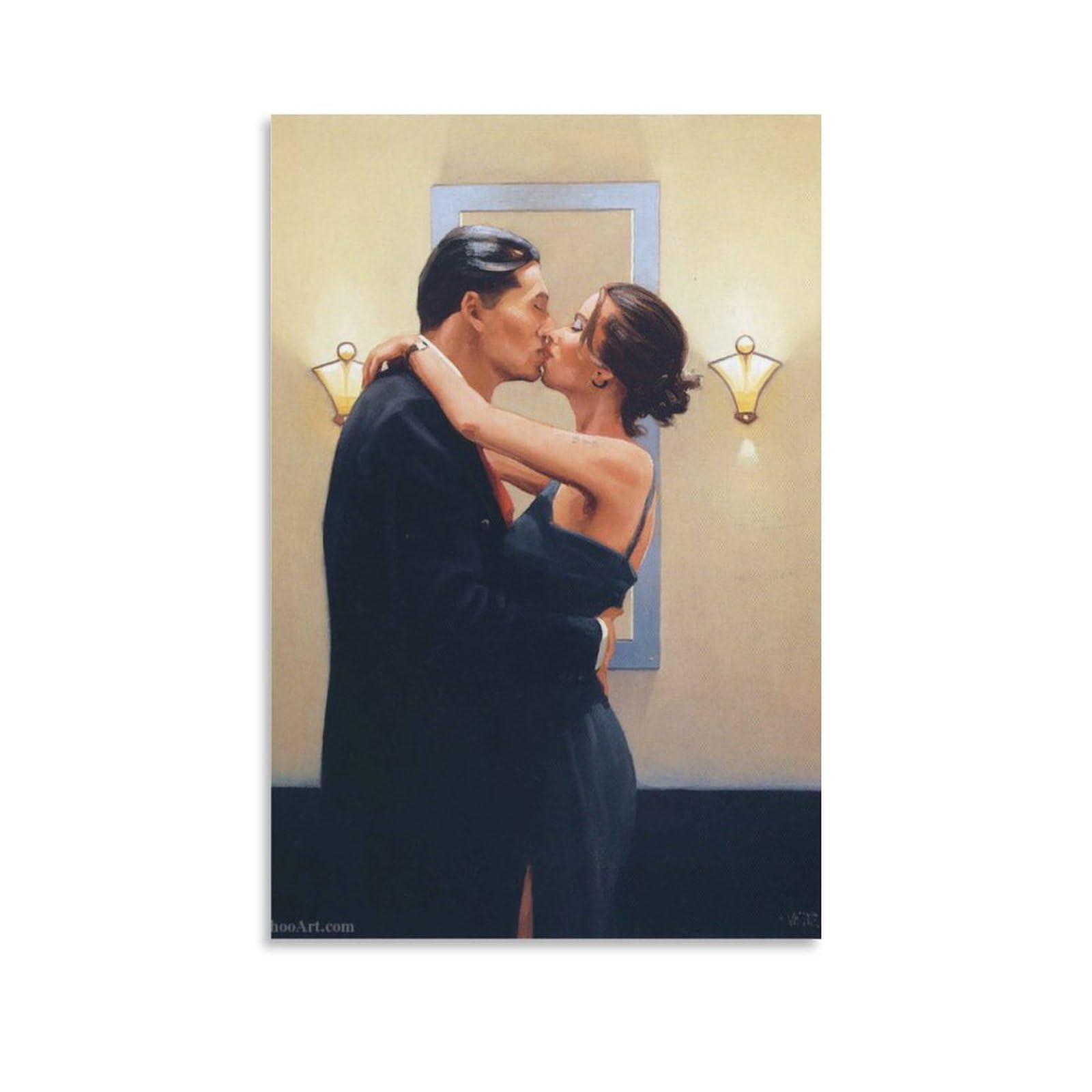 Betrayal First Kiss by jack_vettriano Wall Art Prints Poster Painting On Canvas Wall Art Poster Scroll Picture Print Walls Decor Home Posters 08x12inch(20x30cm)