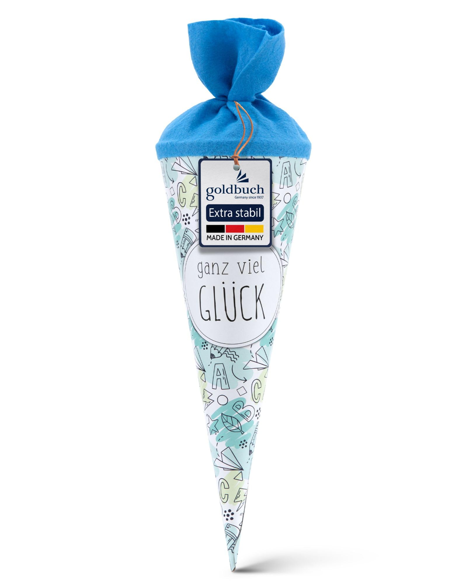 Cono Scuola Goldbuch - Bianco Con Motivo Fiori, 35x11.5x11.5 Cm, Per Regali E Dolcetti - Foto 9