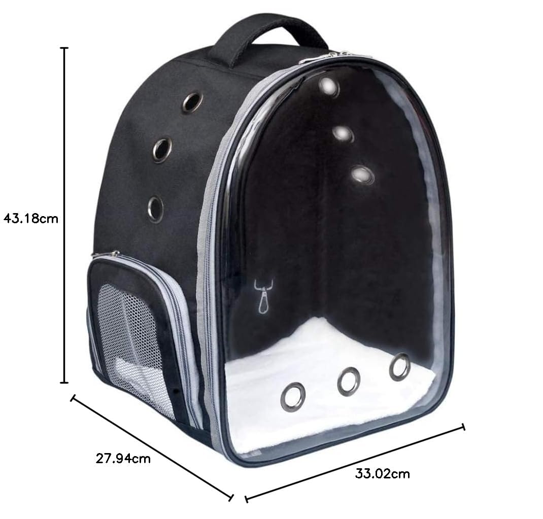 Risan Pets Pet Backpack Transparent Cat & Small Dog Puppy Kitty Shihtzu Carriers for Breathable Airline Travel Approved Air Ventilation Backpack Size 17 × 13 × 11 inch(Black) 1