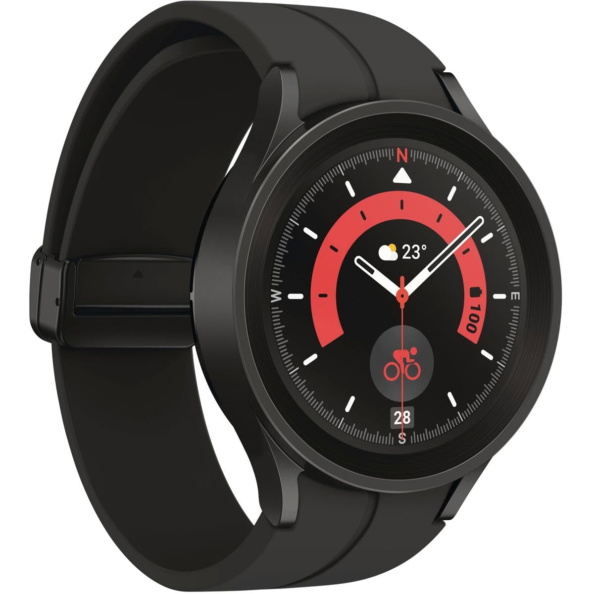 SAMSUNGSM R920NZKAXAA Galaxy Watch 5 Pro 45mm Bluetooth Smartwatch GPS Route Tracking, Titanium Frame, US Version, Black, SM-R920NZKAXAA, Galaxy Watch5 Pro
