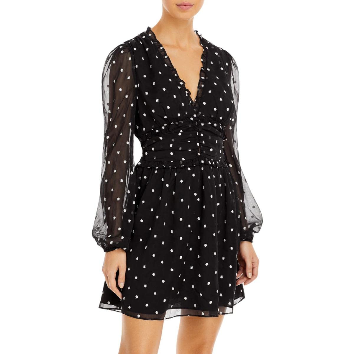 Womens Ruffled Short Mini Dress