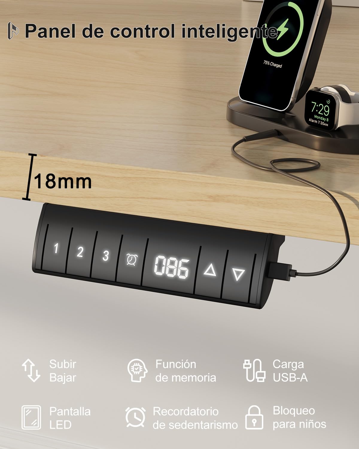 Homall Escritorio de Altura Regulable de 160 x 80 cm con Puerto de Carga USB-A, Escritorio eléctrico con Bandeja de gestión de Cables, Escritorio de pie con 3 Funciones de Memoria, Escritorio para