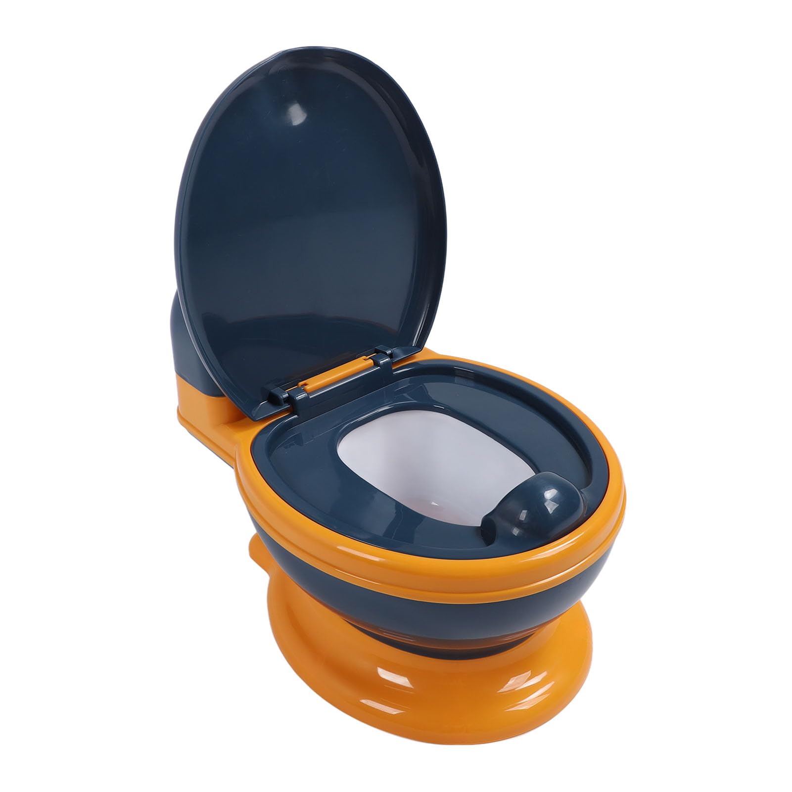 Drfeify Toilette per Bambini, Vasino per Bambini in PP con Paraspruzzi, Ciotola Rimovibile, Serbatoio per Stoccaggio di Fazzoletti, Base Antiscivolo per Toilette per Neonati e Ragazze (blu giallo)