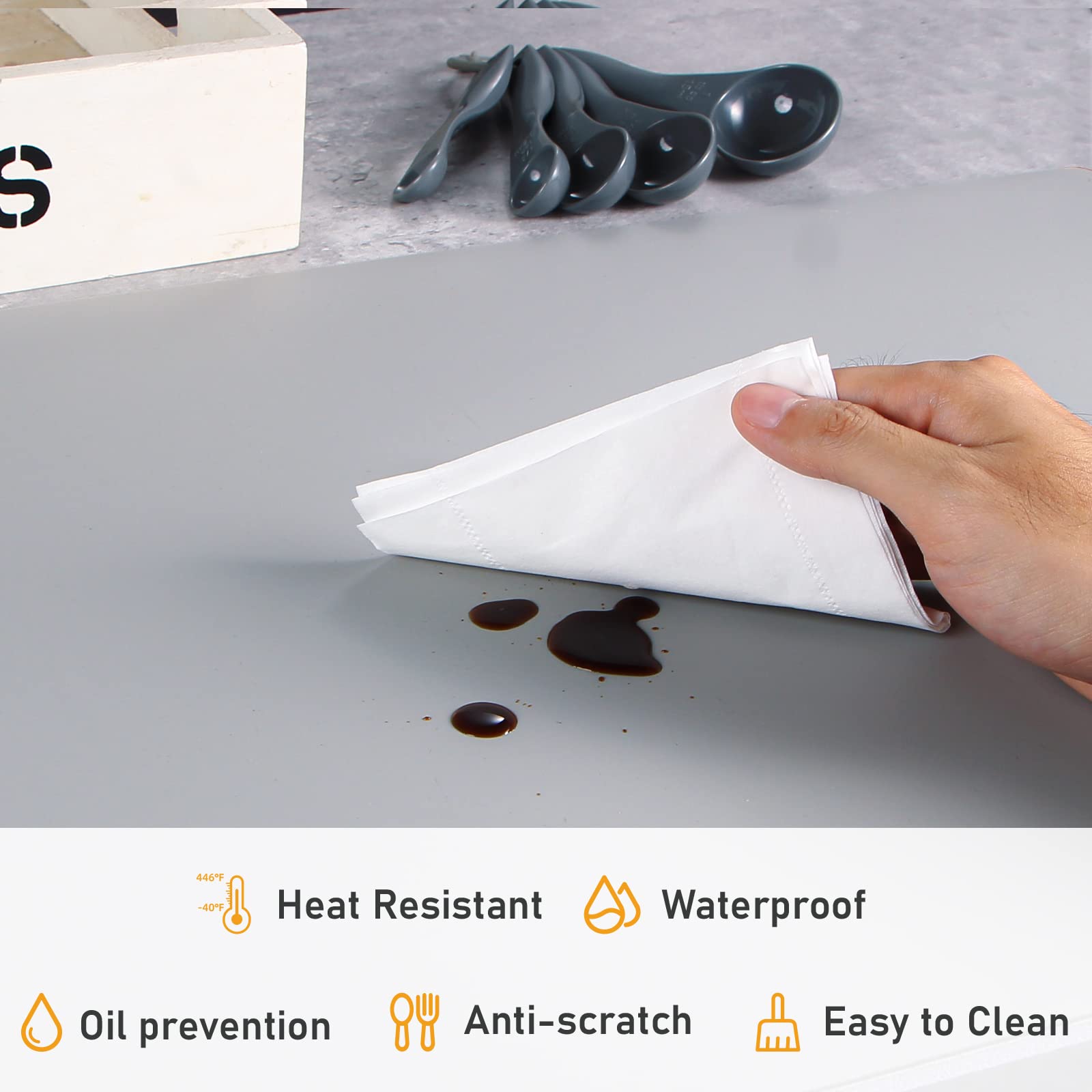 Tappetino In Silicone Trasparente Per Cucina, 60x120 Cm, Extra Large, Resistente Al Calore E Antiaderente - 2