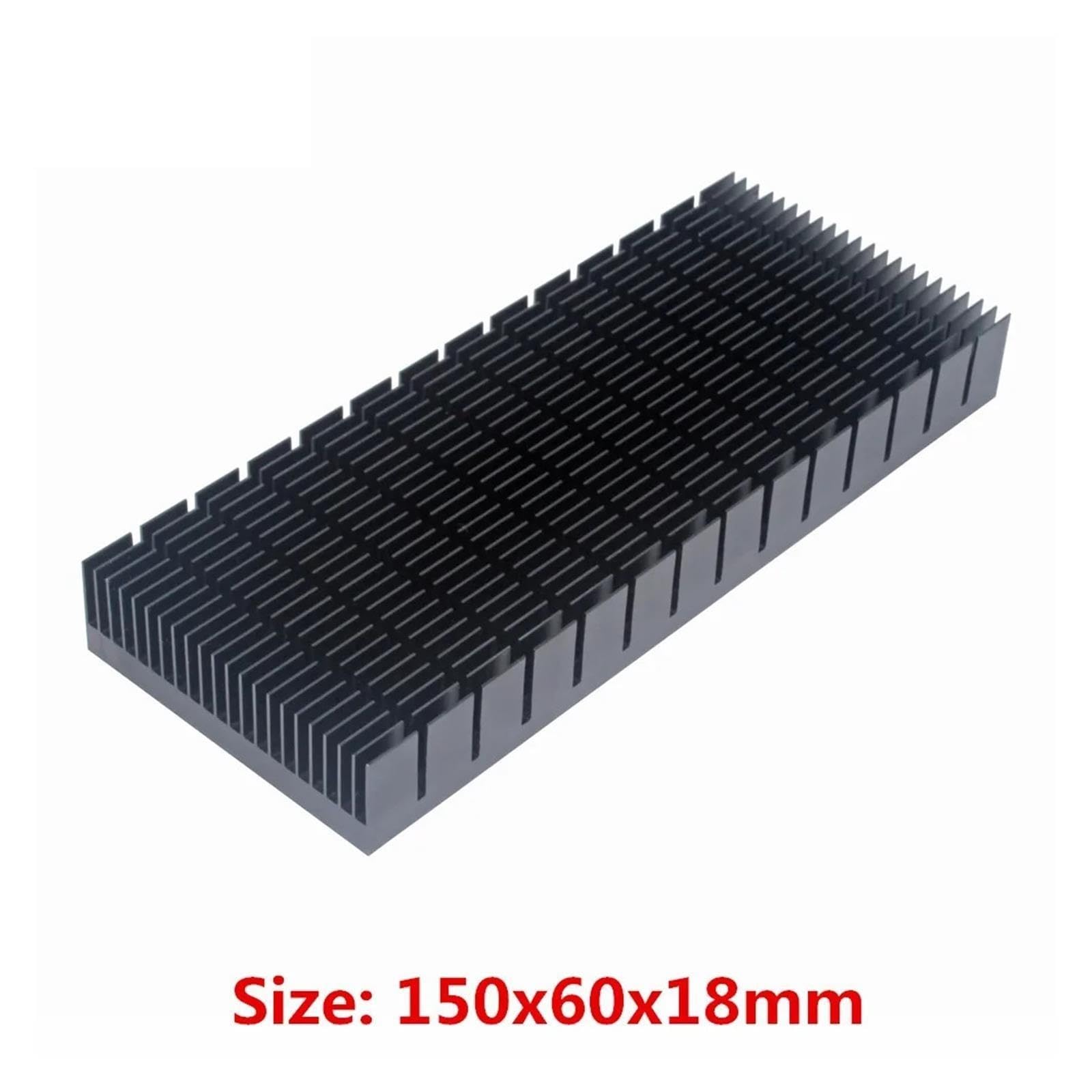Radiatore dissipatore di calore nero in alluminio 2 pezzi 150x60x18mm