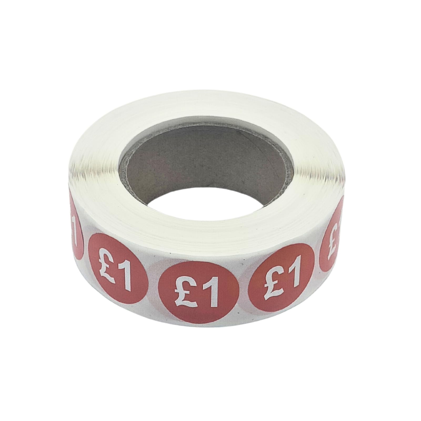 1000x 25mm £1-£30 Red Price Self Adhesive Stickers Sticky Labels for Retail Display (£1)