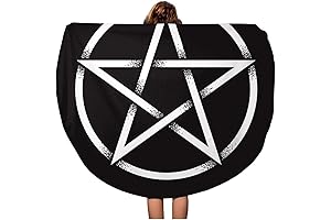 Pentagram Emblazoned Gothic Beach Ritual Circle Extra Large Round Throw Blanket