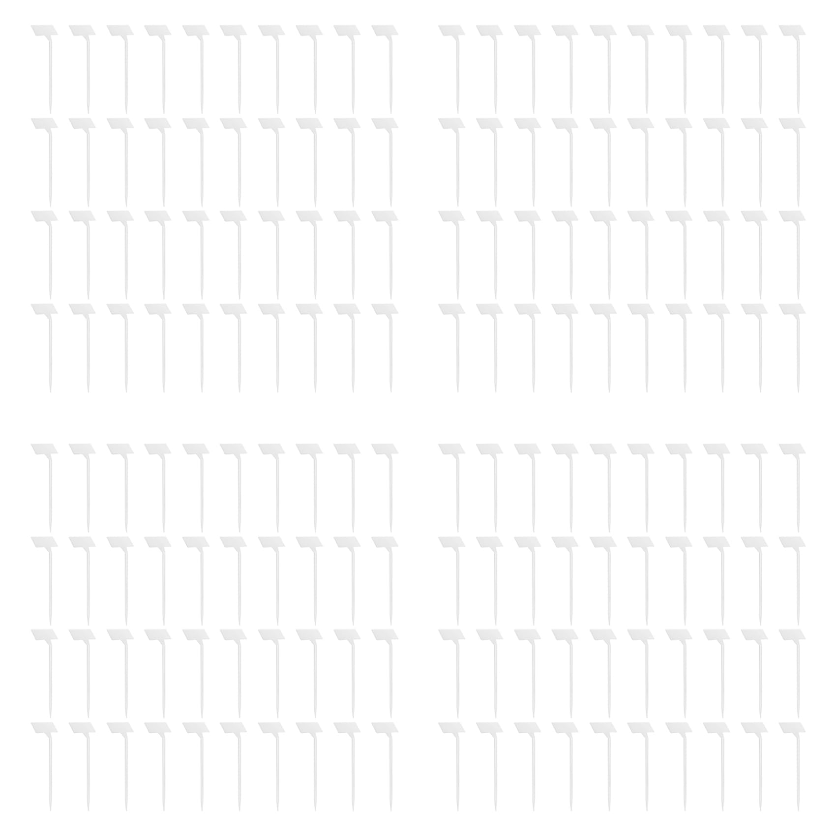 Jnchdghwa White 160Pcs Outdoor Plant Label,Waterproof Plastic Plant T-Type Tags, Nursery Garden Markers