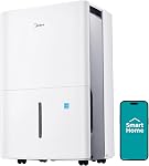 Midea 4,500 Sq. Ft. WiFi Enabled Dehumidifier Without Pump With Reusable Air Filter 50 Pint 2019 DOE (Previously 70 Pint), Ideal For Basements, Large & Medium Sized Rooms, Bathrooms (White)