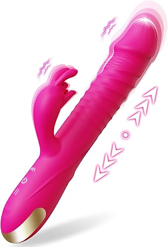 Consoladores con vibrador de empuje, juguetes sexuales para adultos para mujeres - Juguetes sexuales, consoladores, vibrador de punto G, conejo con