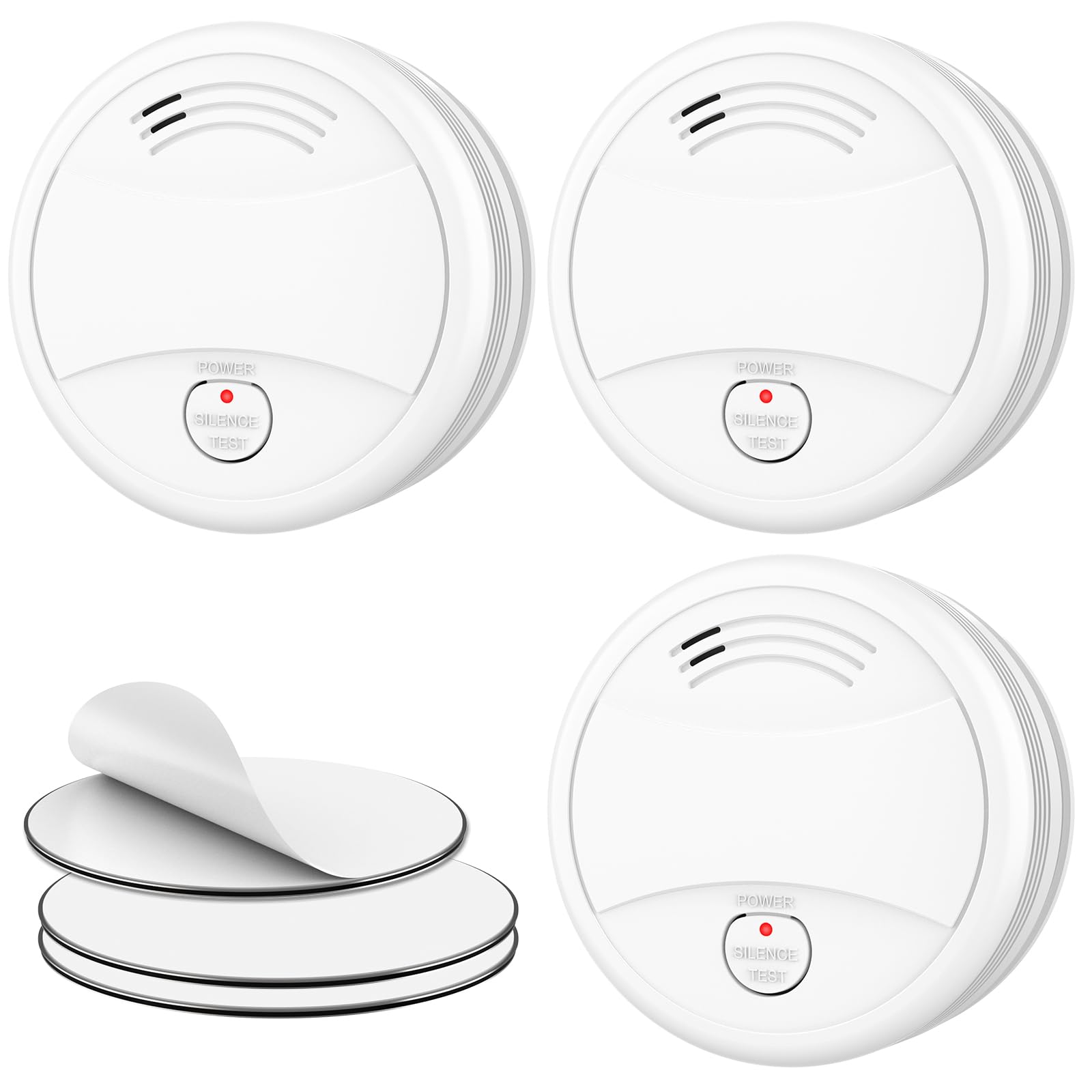 CPVAN Smoke Alarms for Home, Smoke Detectors for Home, Fire Alarm, EN14604, CE Certified, Low-Battery Alert, PA-443 (Standalone). 3 Pack