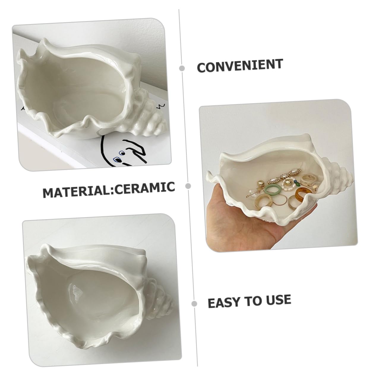 Gatuida Vassoio Gioielli Forma Bianca Organizer per e Accessori Decorativi e Toeletta