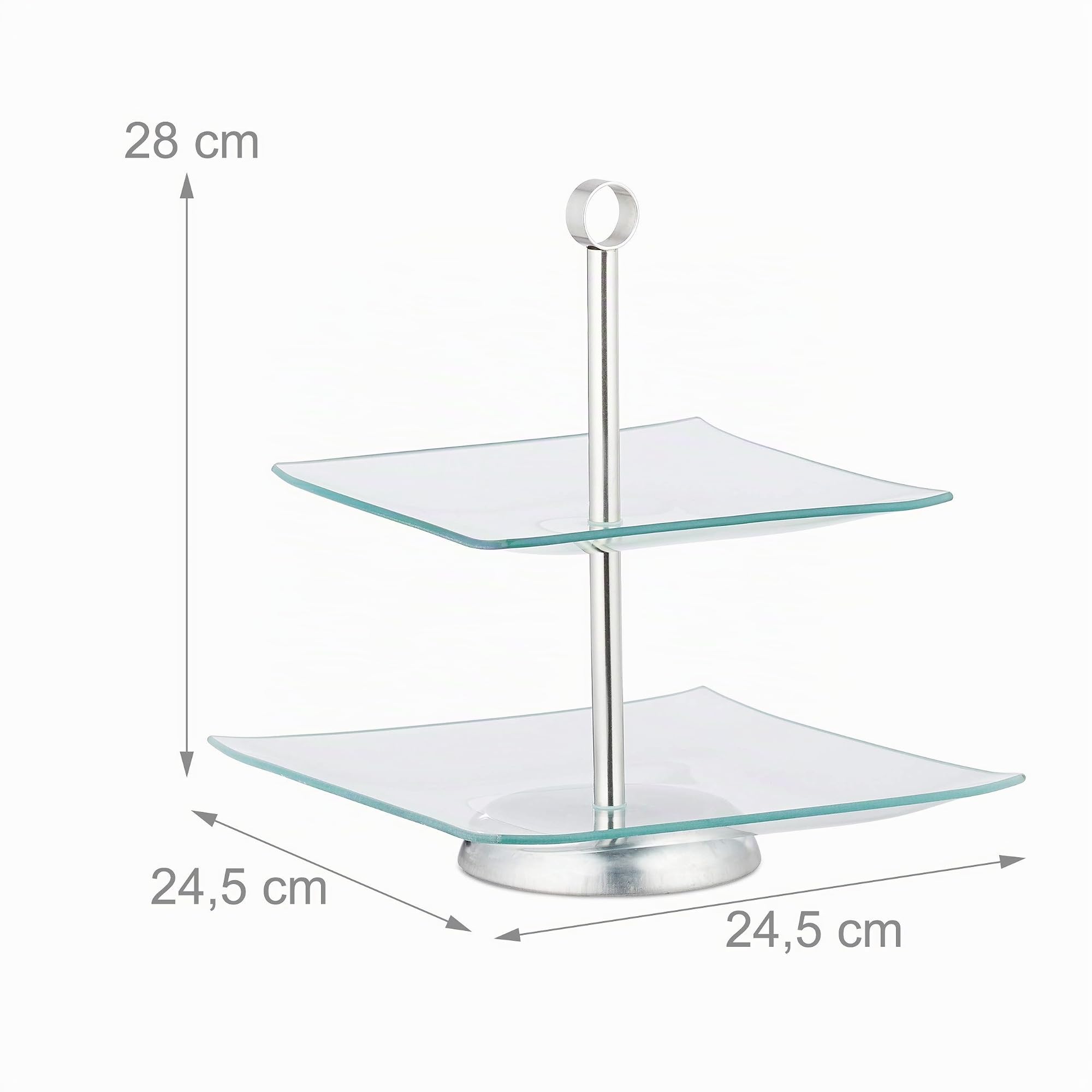 Relaxdays Etagere 10er Set, 2 stöckig, eckig, Cupcake, silber/transparent