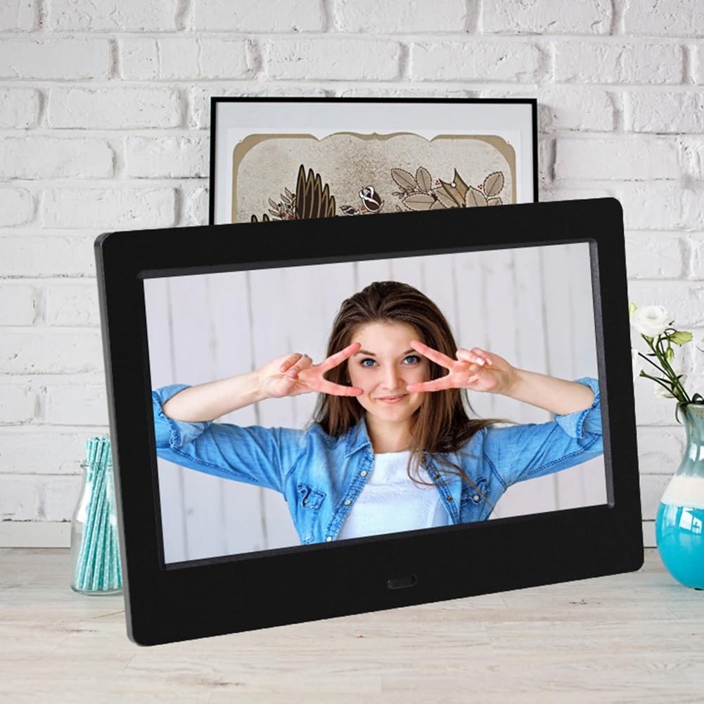 de Fotos Digital HD de 7 Pulgadas 800x480 LED Álbum de Fotos Electrónico Inteligente de Fotos LCD con Control Remoto-Enchufe Europeo B