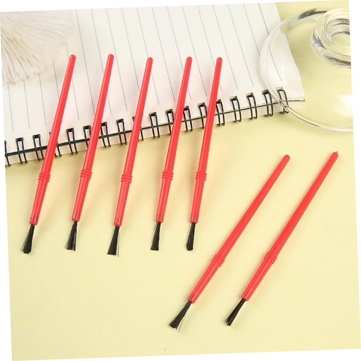 Gadpiparty 5 Set Spazzole Per Arte Pennelli in Miniatura Disegno Pennelli Per Piatto Piccolo Dipinto Pennello Artistico Piccolo Pennello Da Pittura Nylon Rosso 100 Pezzi*5