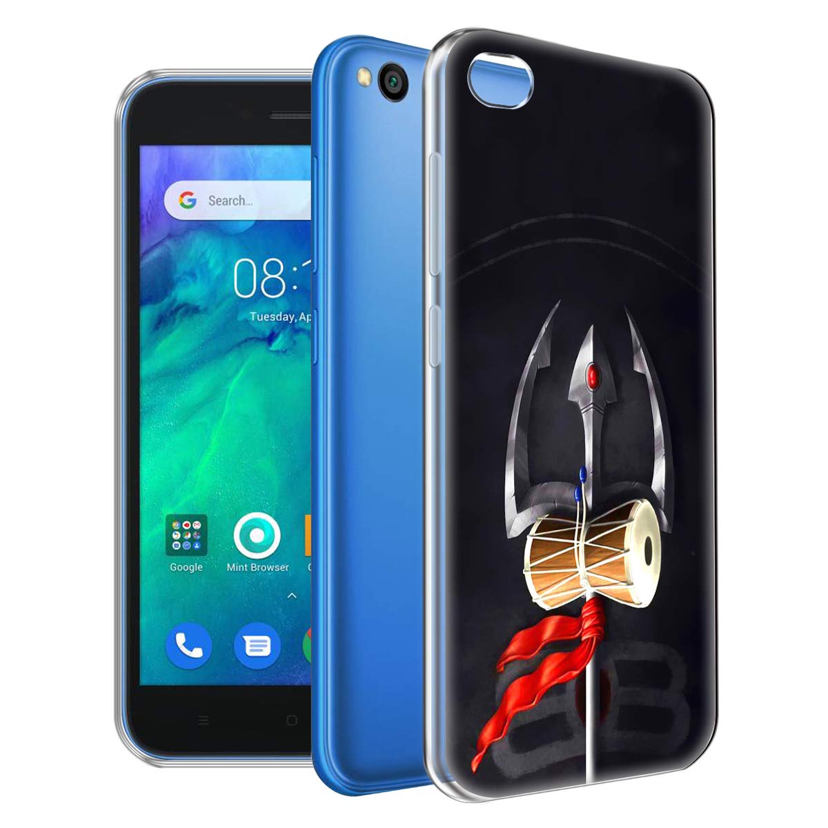 Fashionury Transparent Printed Back Cover for Redmi Go CirclesMAHADEV TRISHUL Designer Printed 360 Degree Protection Ultra Slim Back Case Cover for Xiaomi Redmi Go Circles/Mi Redmi Go Circles Back Cover
