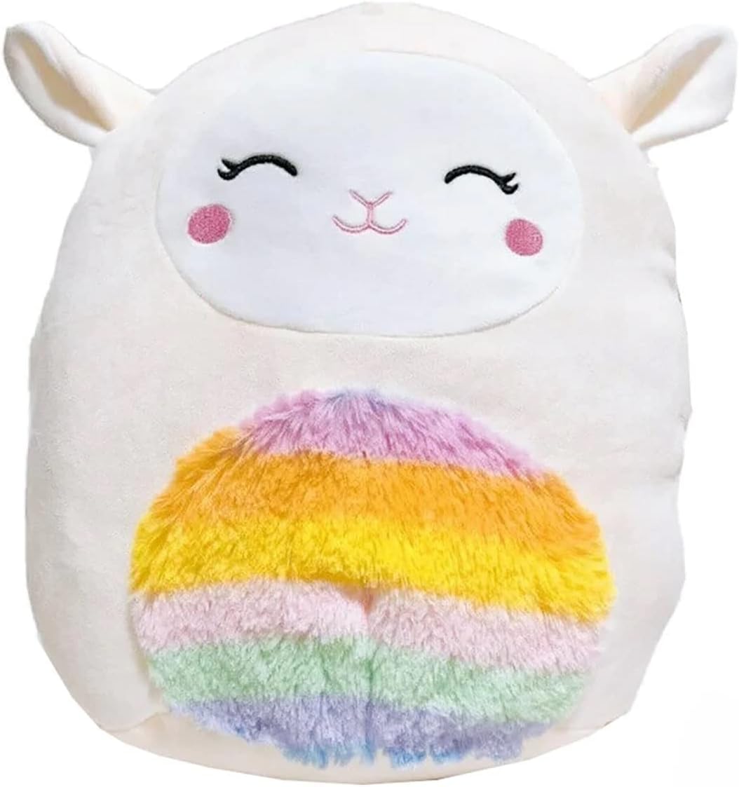 Squishmallows Official Kellytoy Easter Squad Squishy Soft Plush Toy Animal (8 Inch, Sophie Lamb (Fuzzy Rainbow Belly))