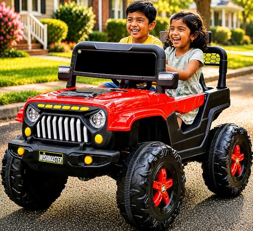Image of Wishmaster Princess Electric Ride-On SUV - Stylish Off-Road Adventure Car for Kids with LED Lights, Music, Remote & Manual Drive | Music Player