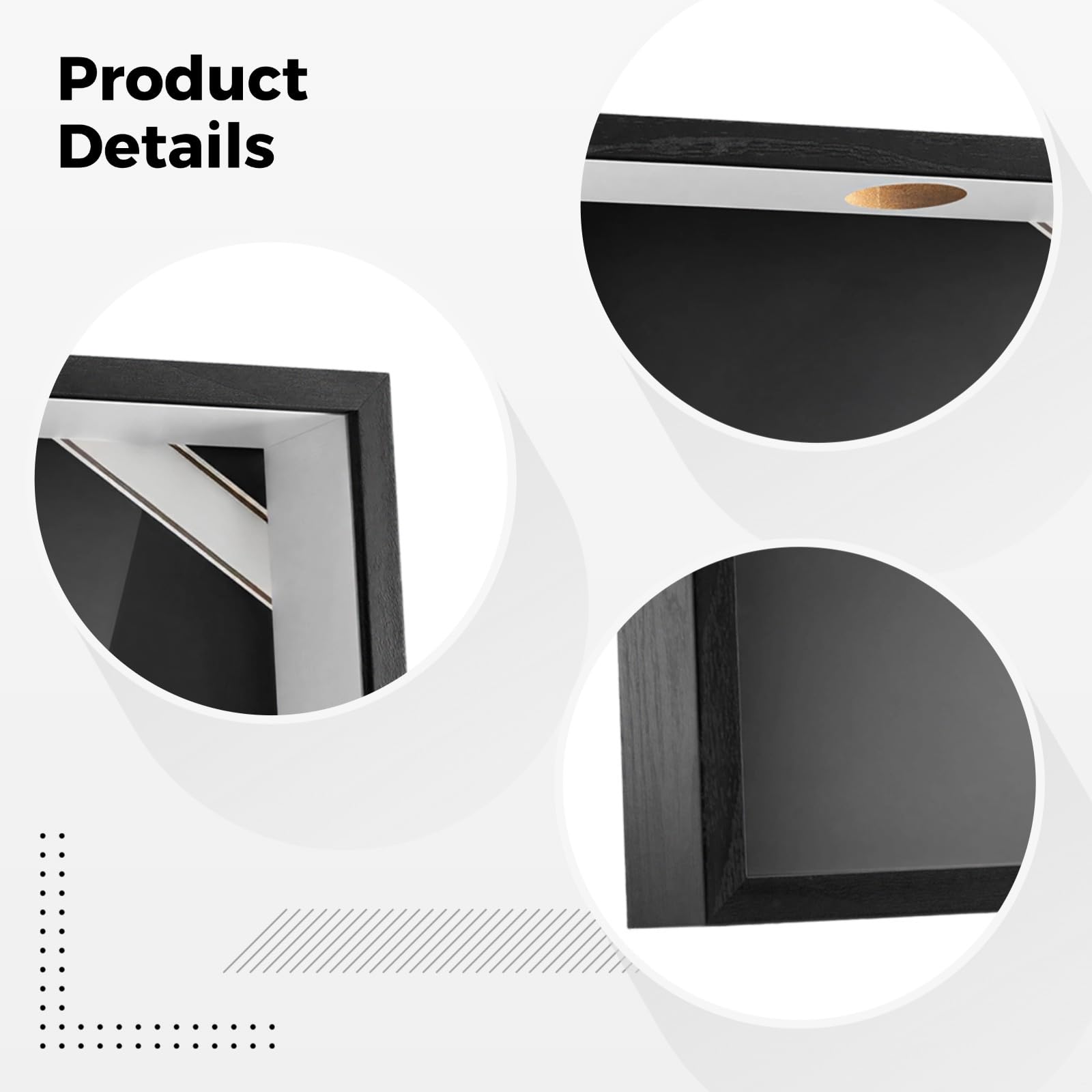 Scatola per sigari da parete, scatola in legno nero con pannello in vetro, design a D personalizzato, 27,2 x 27,2 x 6,6 cm, decorazione per la casa