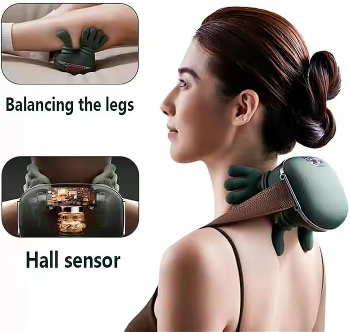 Siaasoo - Massaggiatore cervicale, massaggiatore per spalle, cuscino cervicale rilassante, massaggiatore Shiatsu schiena e collo, cuscino elettrico per massaggio impastante, regolazione a 3 velocità