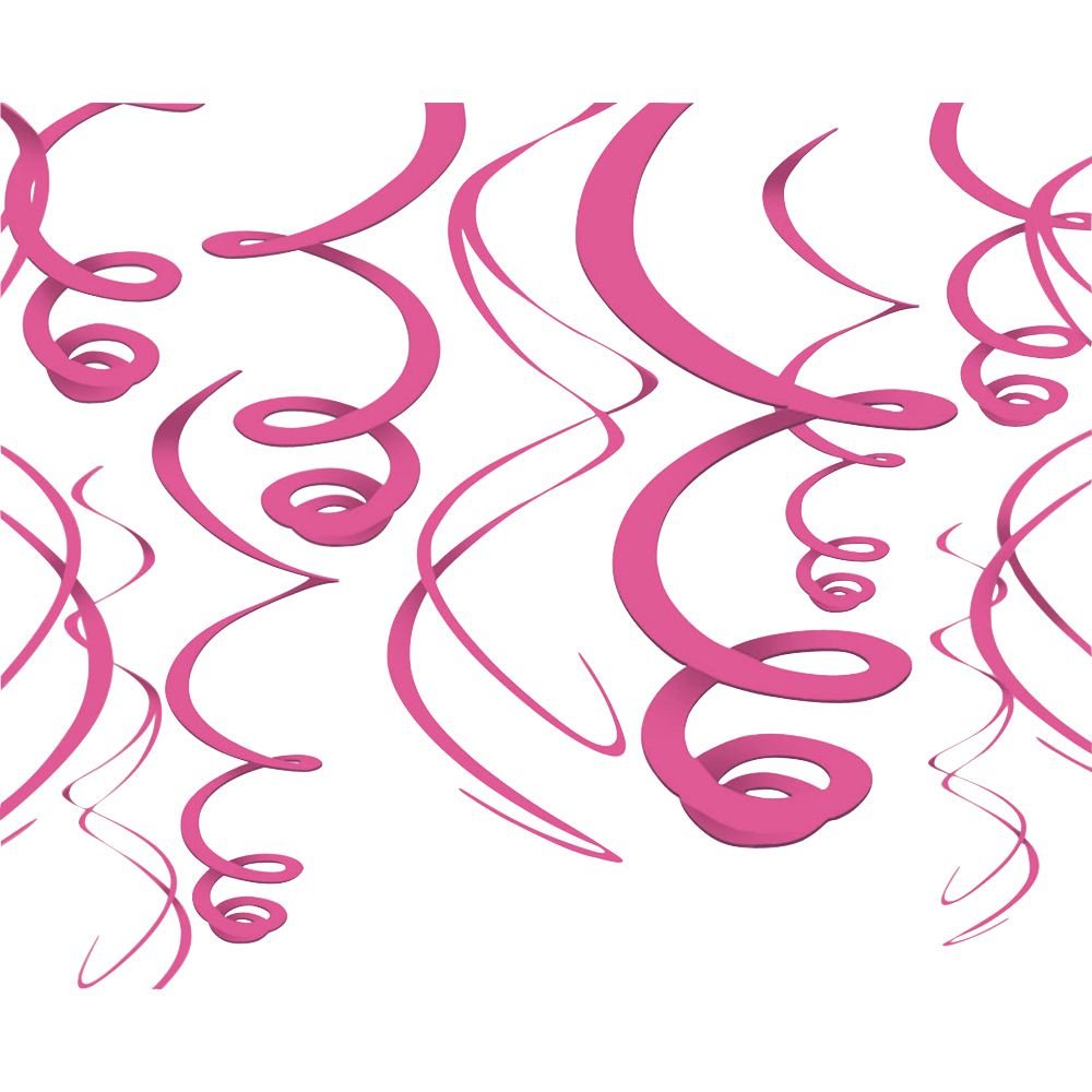Amscan 67055-103-55 Swirl Dec Plastic Bright Pink