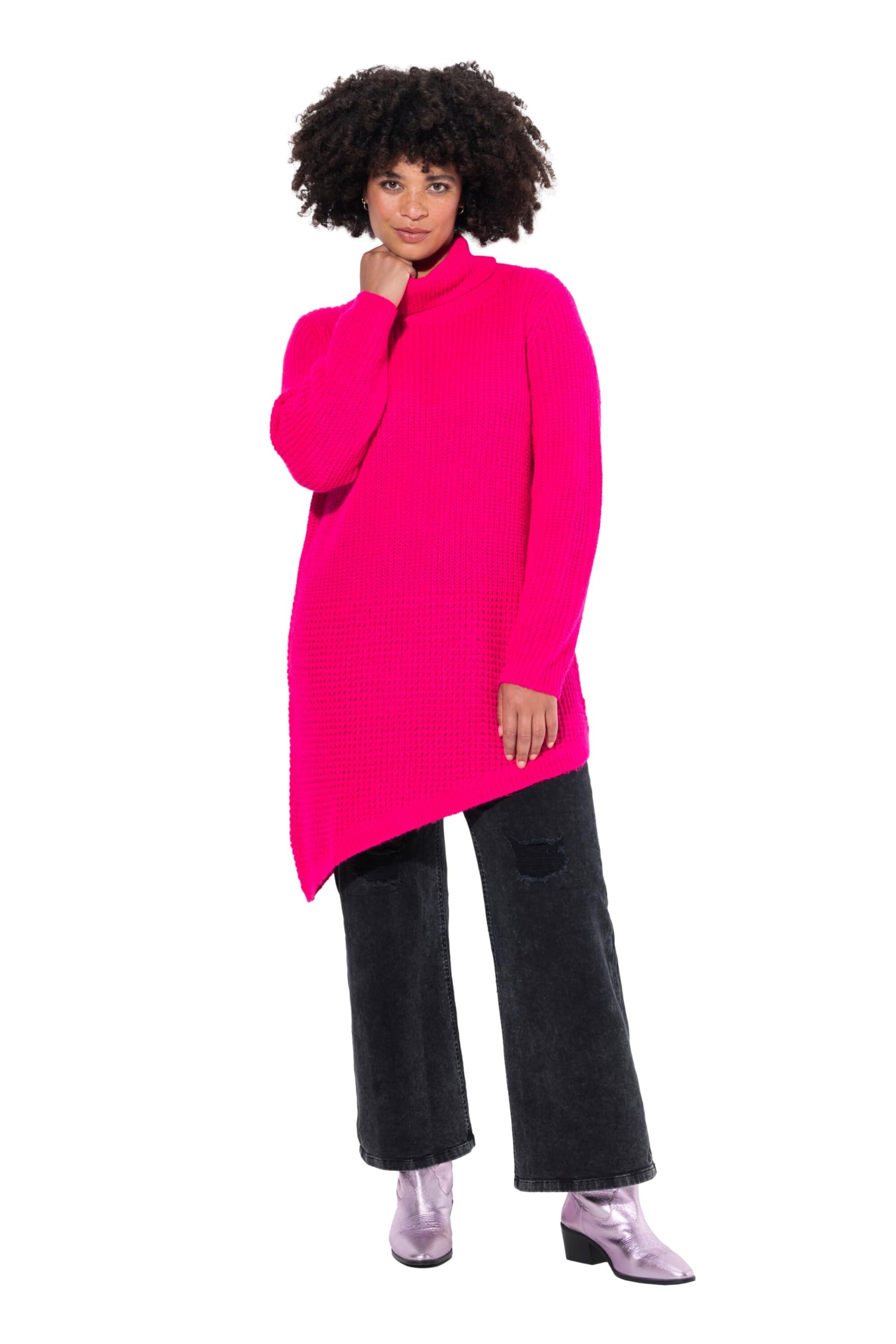 Angel of Style Damen große Größen Übergrößen Plus Size Pullover, Straight Fit, Strukturstrick, Zipfelsaum 836549