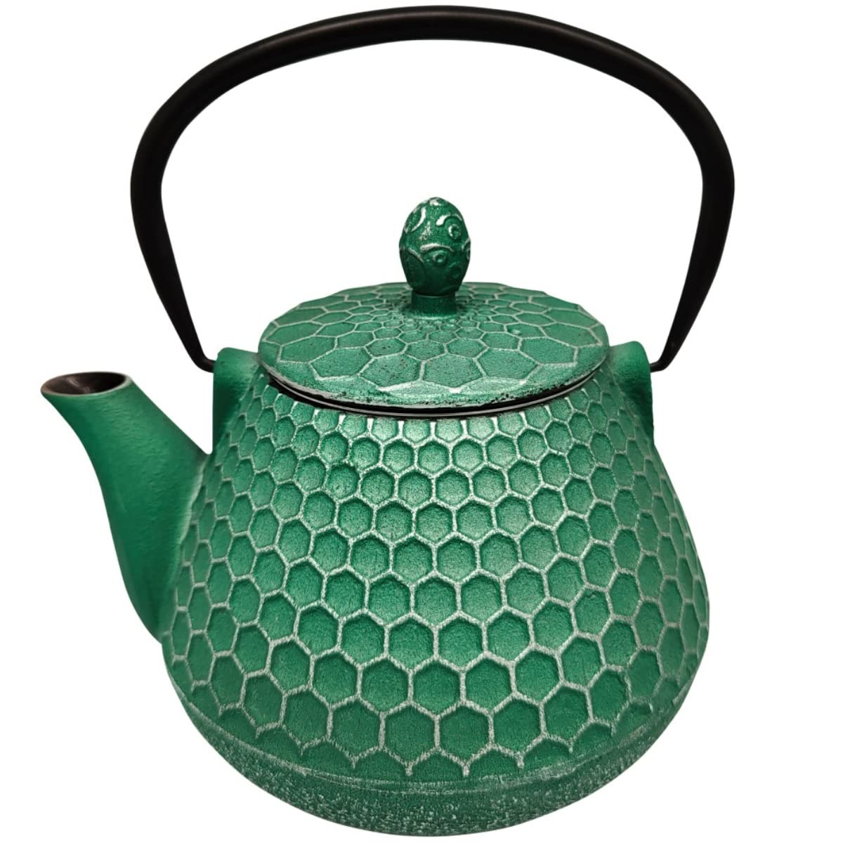 Théière 1l en verre d'exception et structure fer collé vert